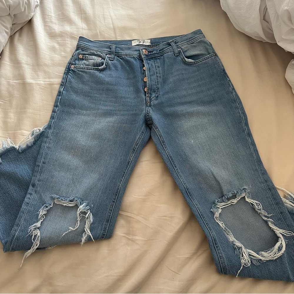 Free People Women's Distressed Blue Jeans size 27